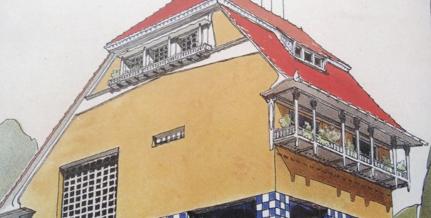 Haus Olbrich Blumenbalkone Detail